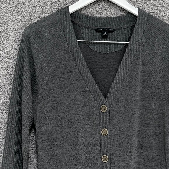Banana Republic longline cardigan sweater Charcoal Grey Large - Picture 2 of 8